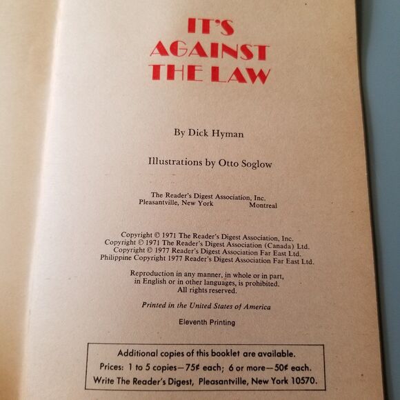 Its against the law booklet from Reader's Digest 1971 - Picture 2 of 5